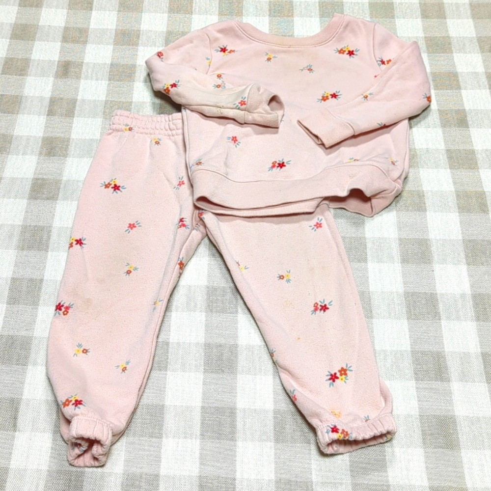 2T Garanimals Pink Floral Sweatsuit matching set